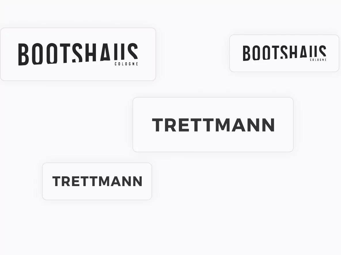 Logos der Partner Bootshaus und Trettmann auf weißem Hintergrund